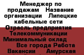 Менеджер по продажам › Название организации ­ Липецкие кабельные сети › Отрасль предприятия ­ Телекоммуникации › Минимальный оклад ­ 17 000 - Все города Работа » Вакансии   . Амурская обл.,Октябрьский р-н